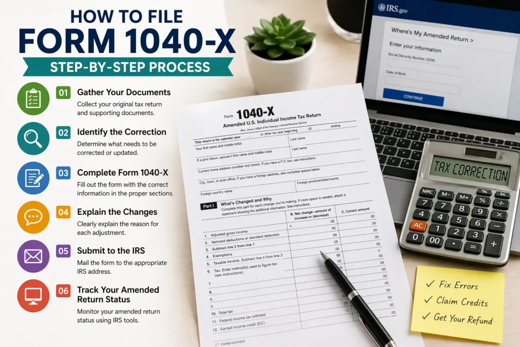 how to file form 1040x step by step guide