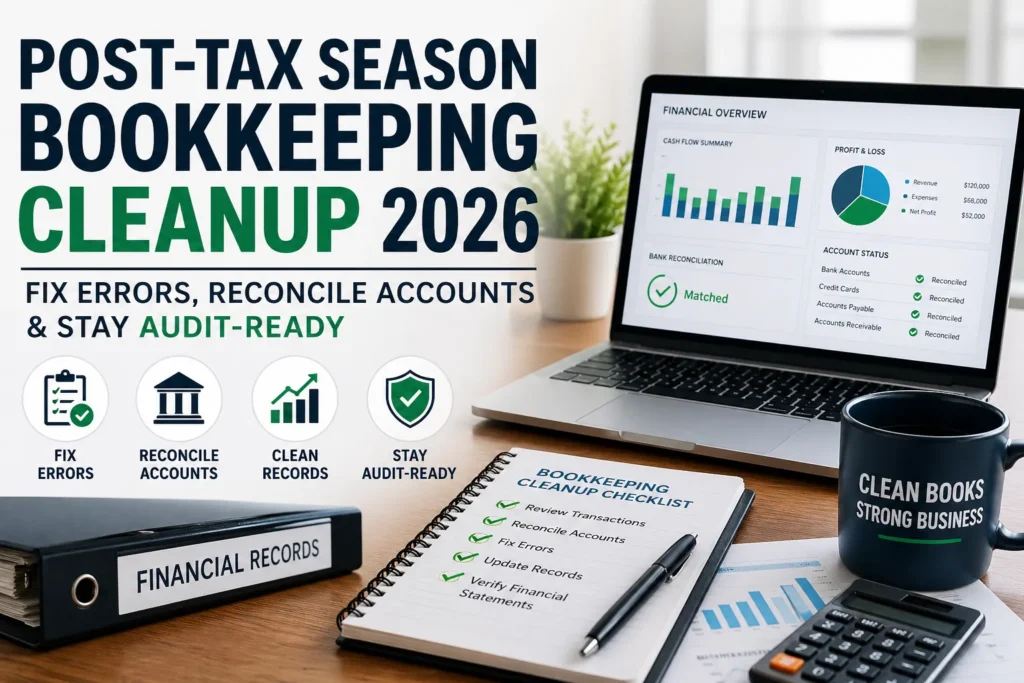Post-Tax Season Bookkeeping Cleanup 2026: Fix Errors, Reconcile Accounts & Stay Audit-Ready